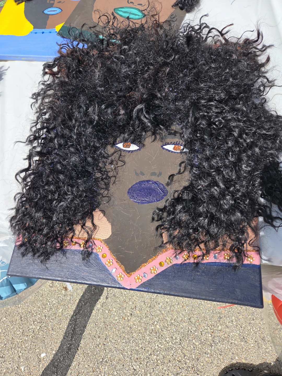 Handmade Mixed Media Portrait Canvas Art