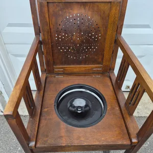 Antique Wooden Chamber Pot Chair