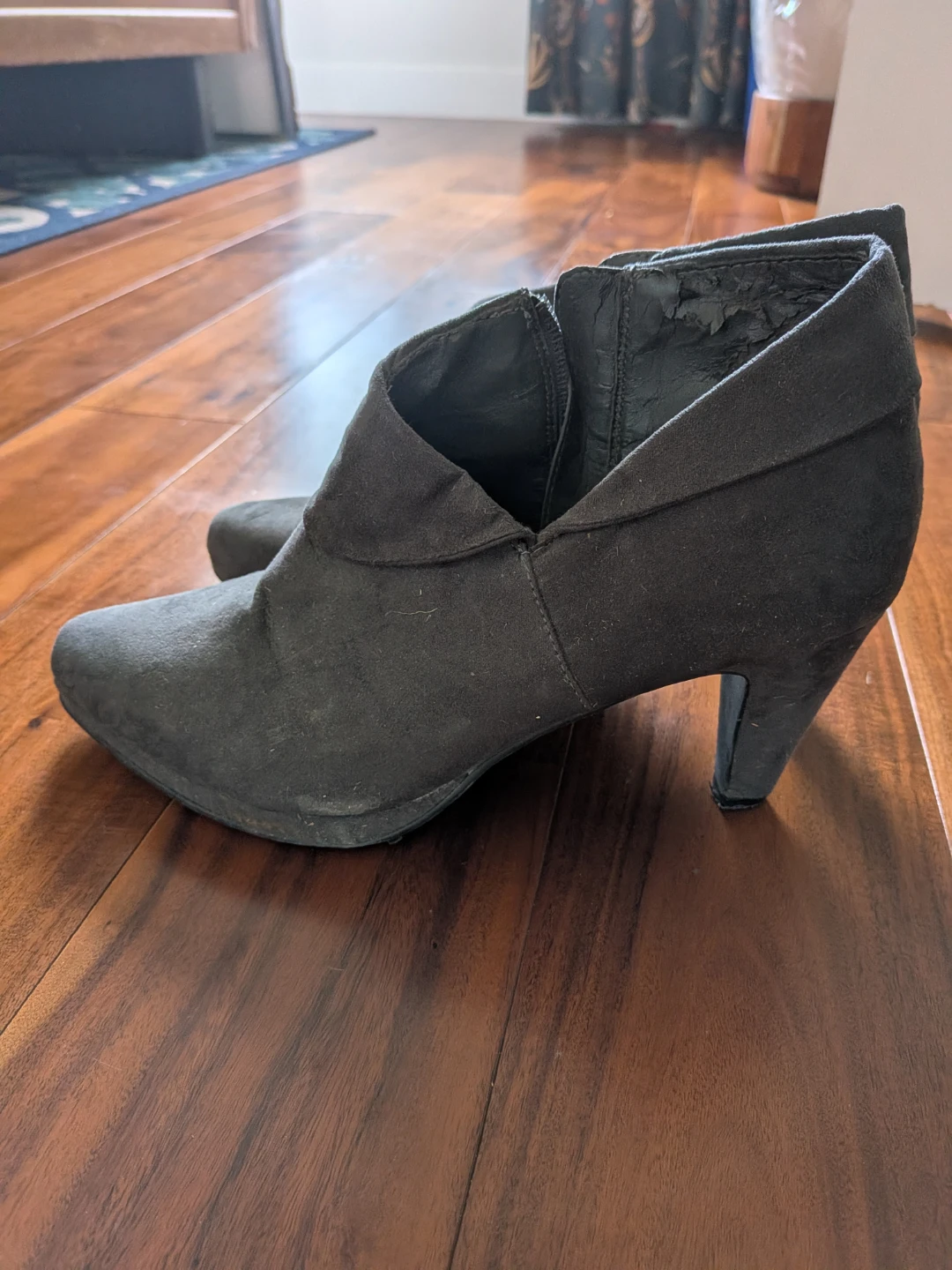 Clarks Black Suede Ankle Boots