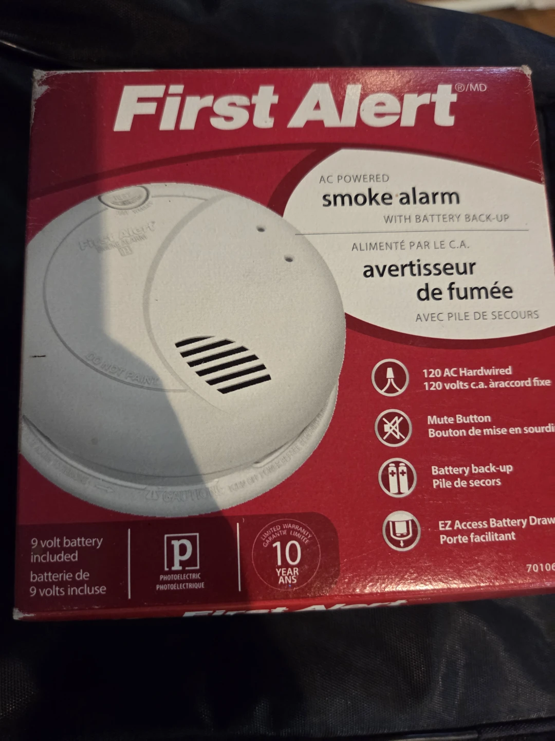 First Alert AC Powered Smoke Alarm with Battery Back-up
