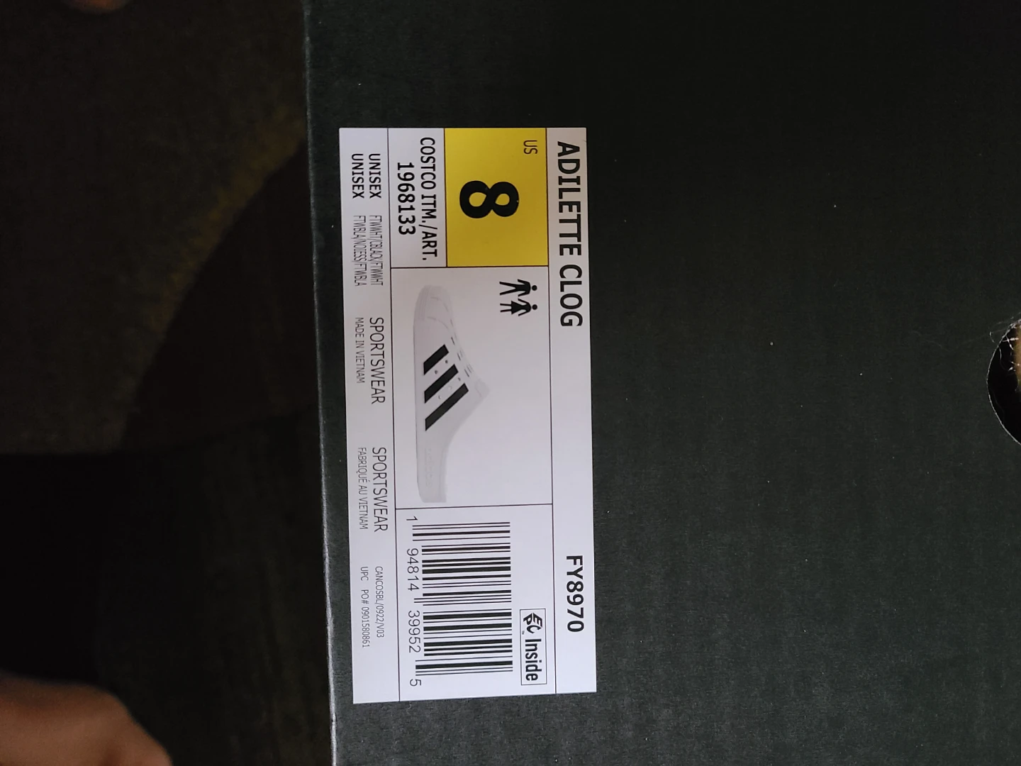Adidas Adilette Clog White Unisex  Size 8 - photo 3
