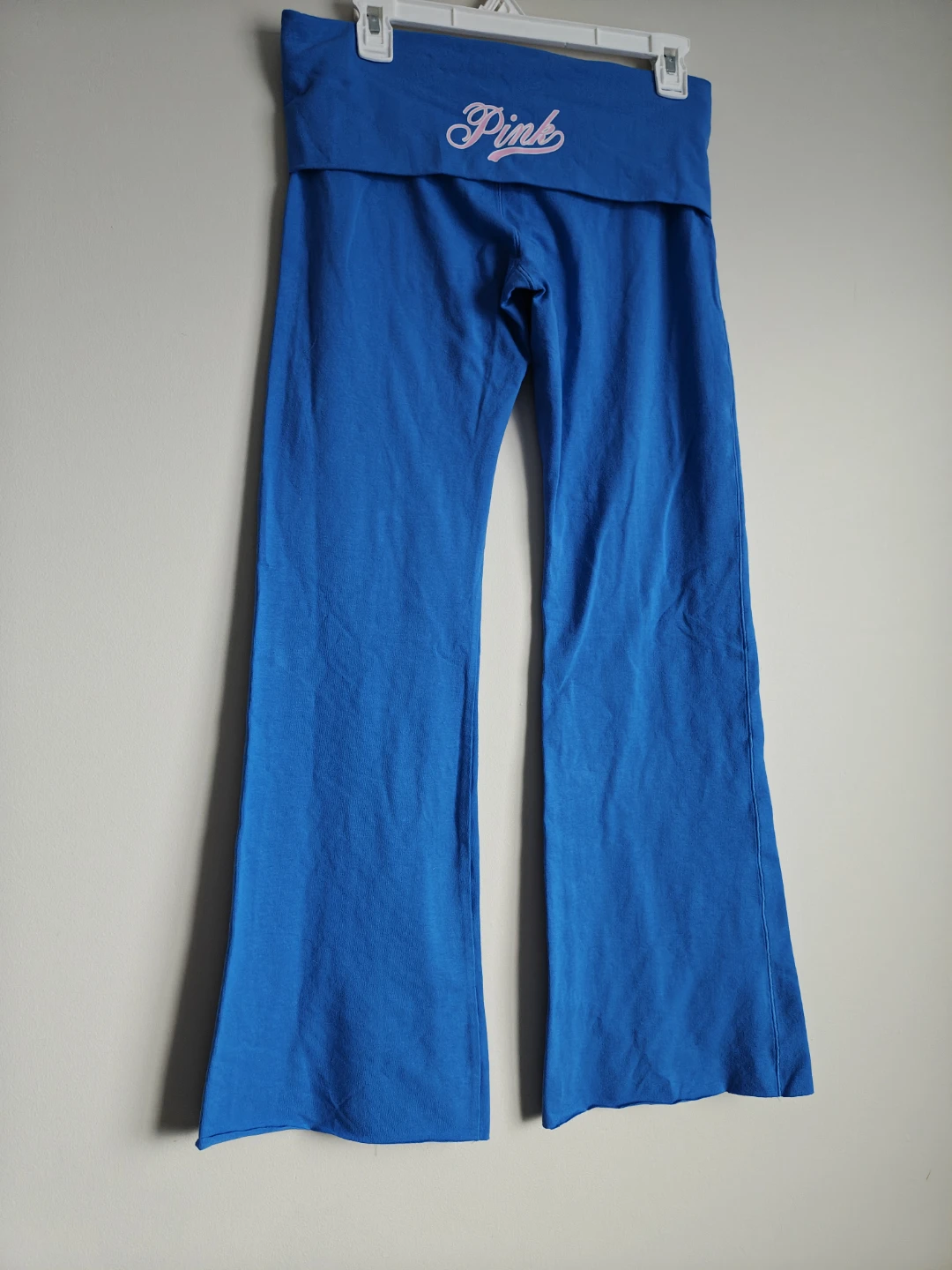 PINK Victoria's Secret Blue Foldover Waist Yoga Pants - photo 2