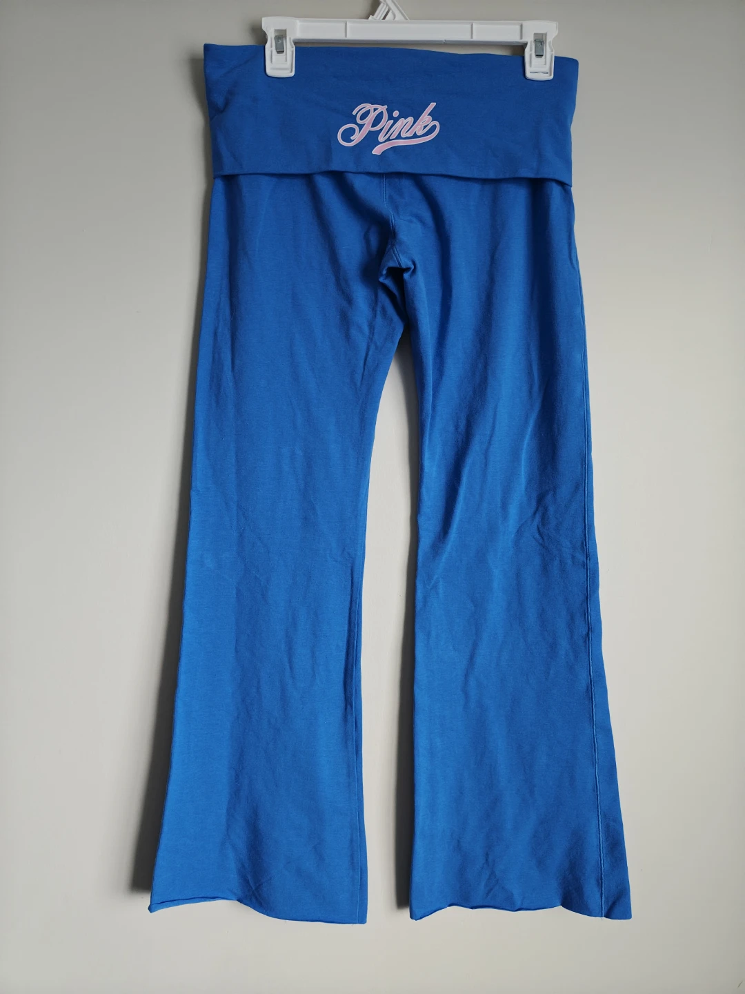 PINK Victoria's Secret Blue Foldover Waist Yoga Pants - photo 3