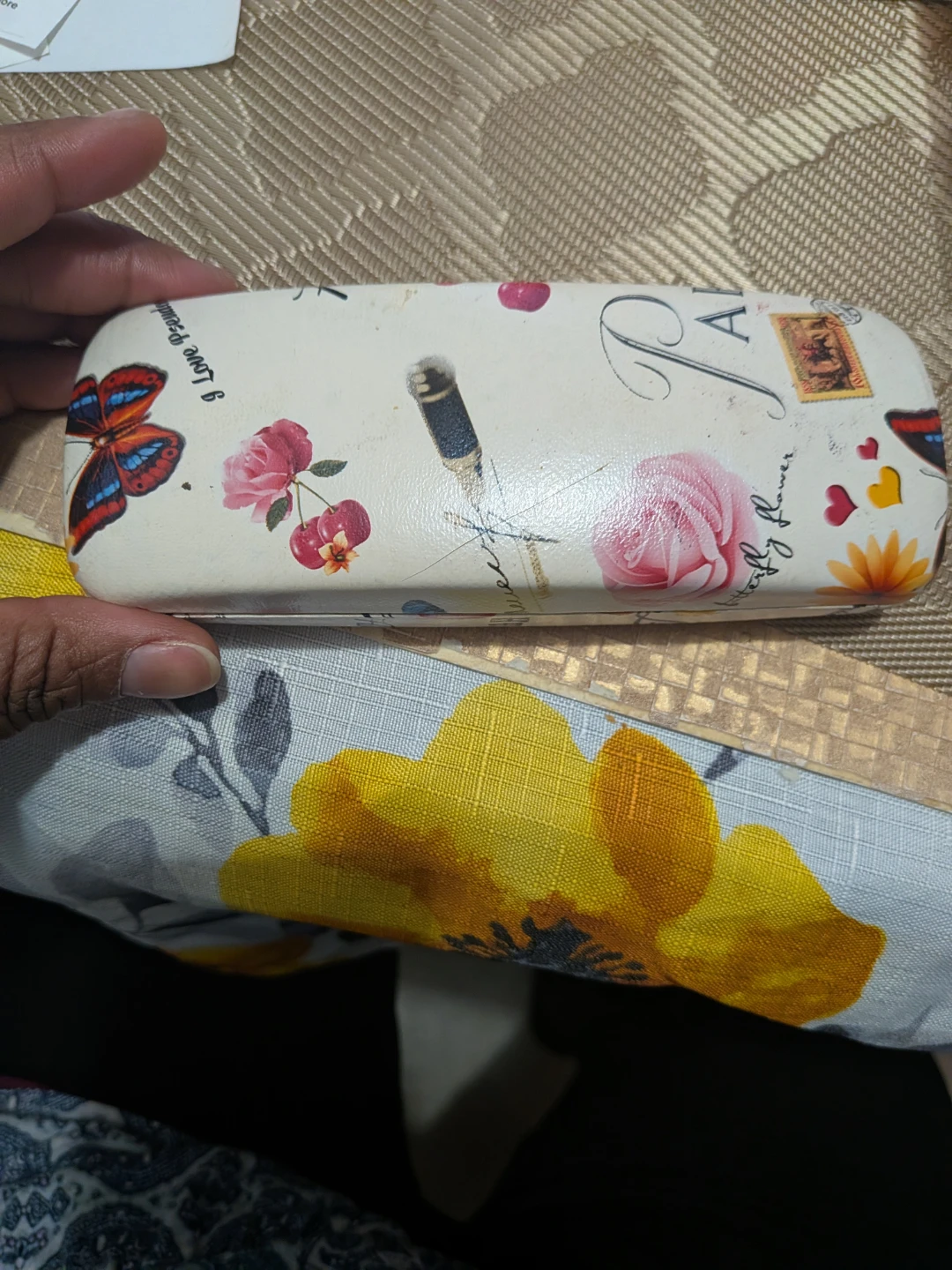 Floral Butterfly Eyeglass Case