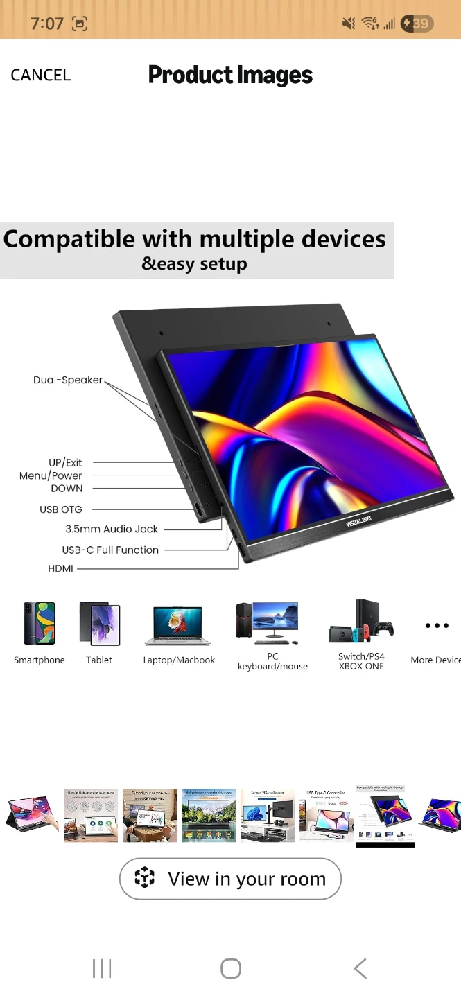 Visual Beat 15.6" Portable Monitor - photo 3