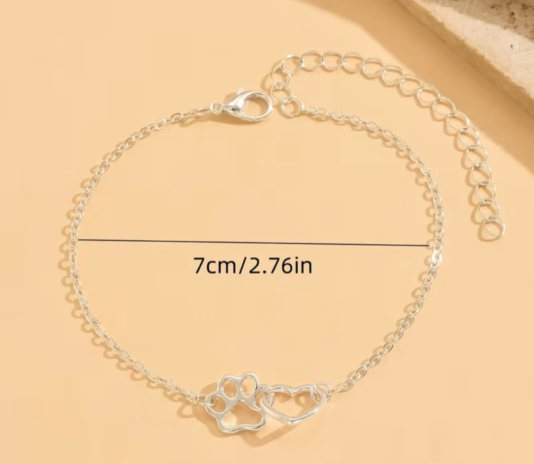 Pet Paw and Heart Ankle Bracelet - photo 3
