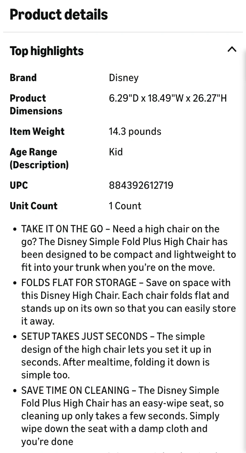 Disney Simple Fold Plus High Chair - Mickey Mouse - photo 4