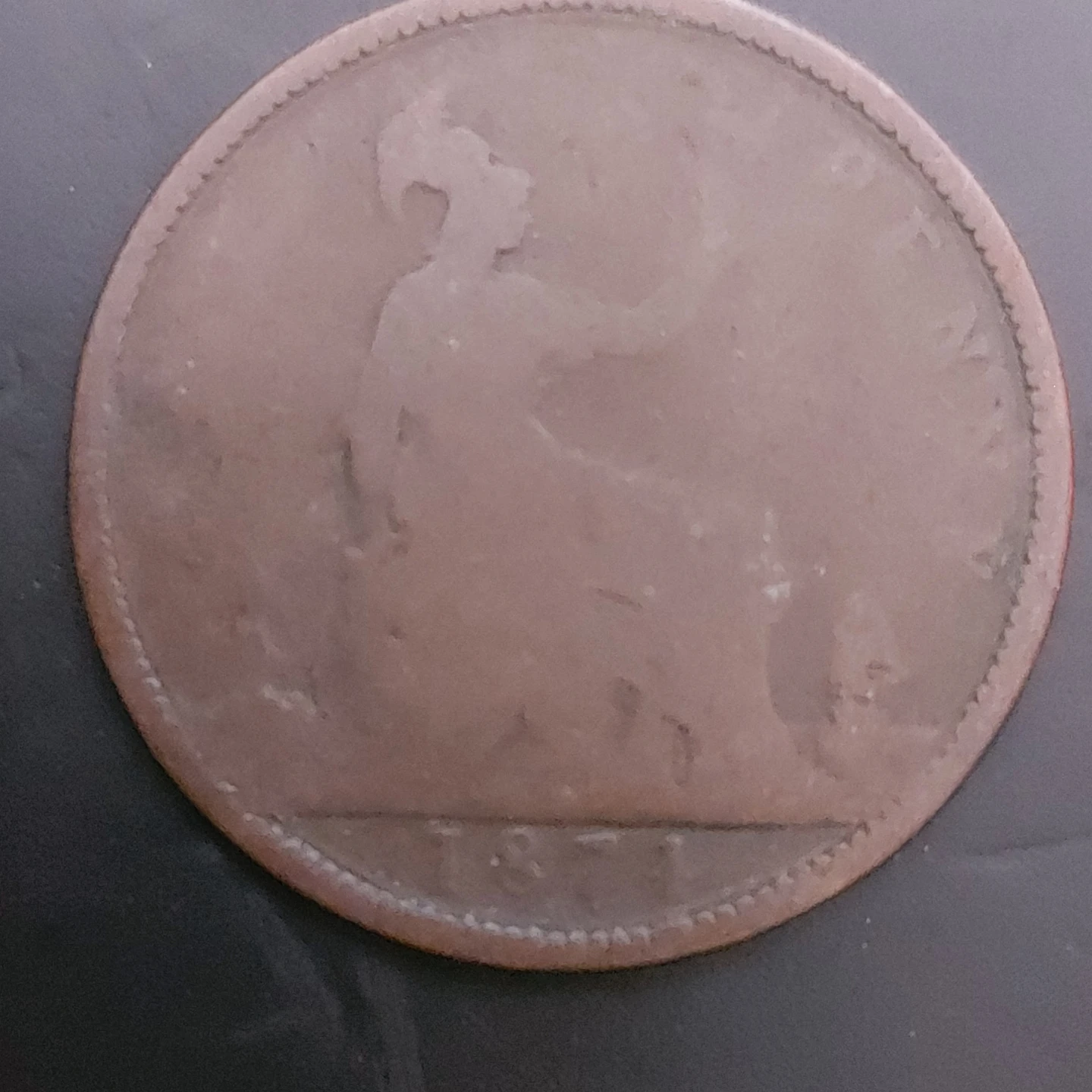 1871 Victorian Era Penny Coin