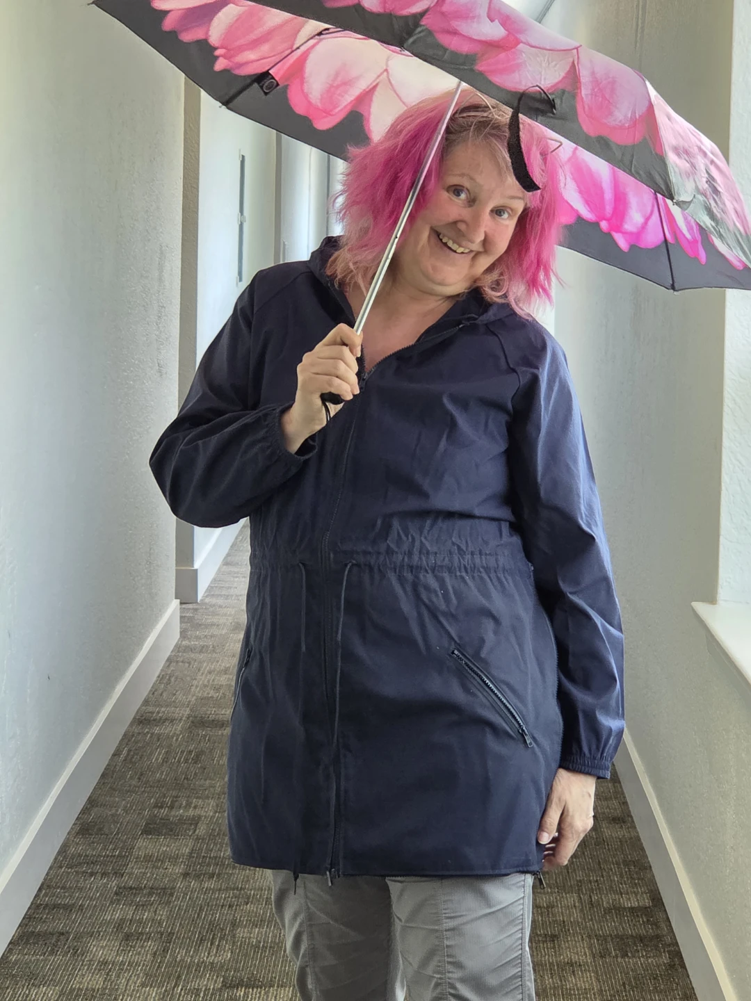 Navy Blue Anorak Jacket with Hood - photo 3