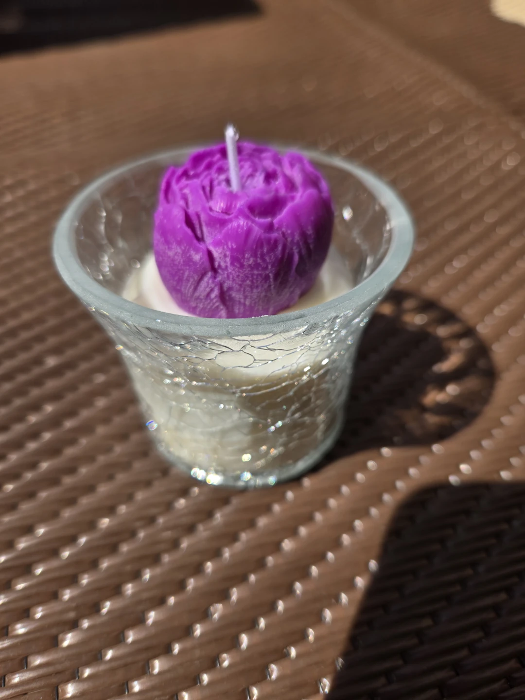 Decorative Flower Candles in Glass Holders - photo 3