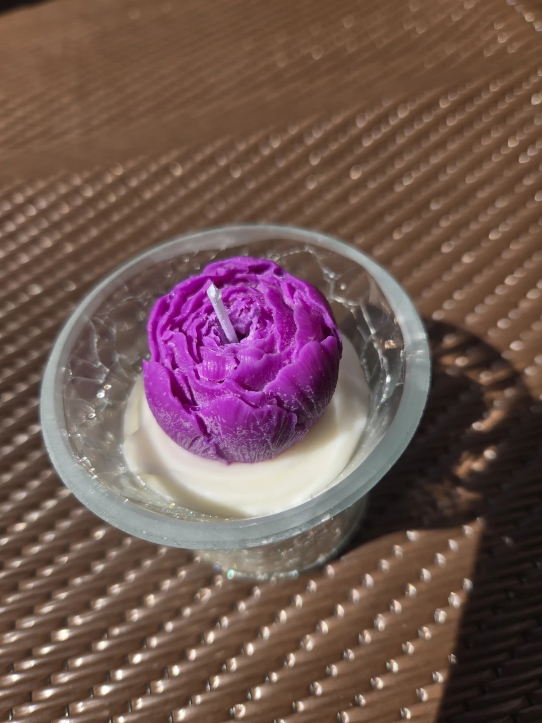 Decorative Flower Candles in Glass Holders - photo 4
