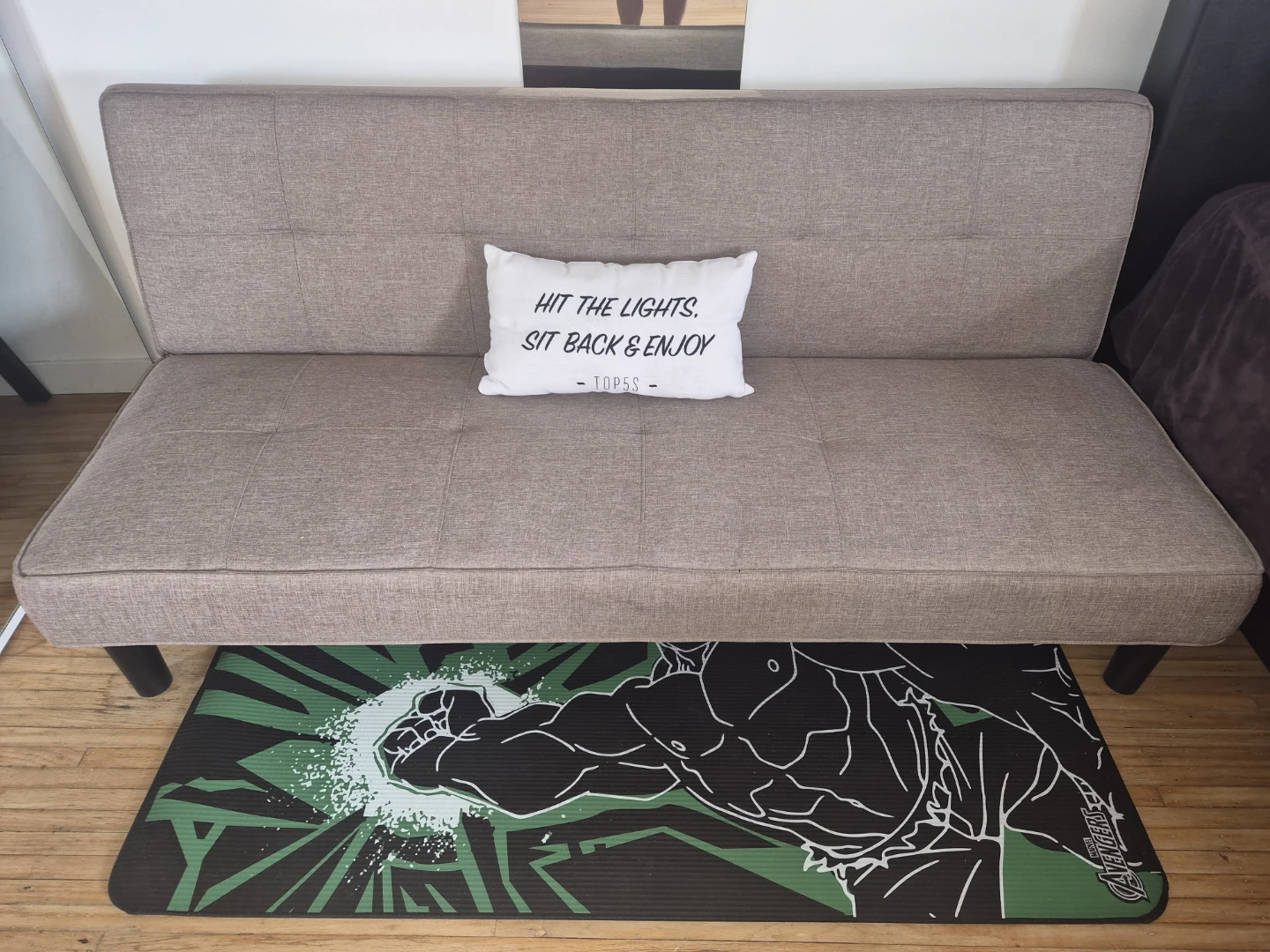 Futon Sofa with Decorative Pillow