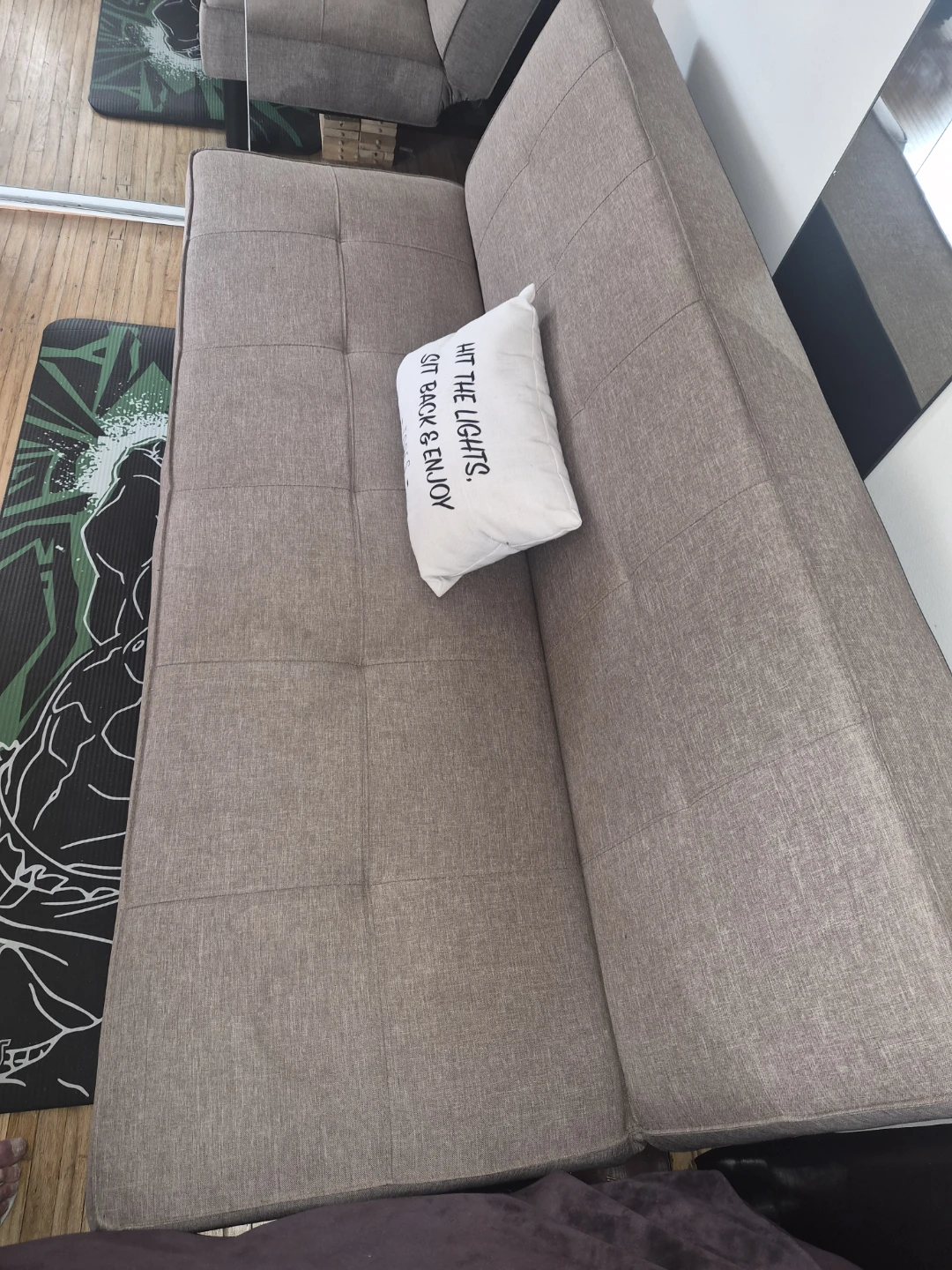 Futon Sofa with Decorative Pillow - photo 4