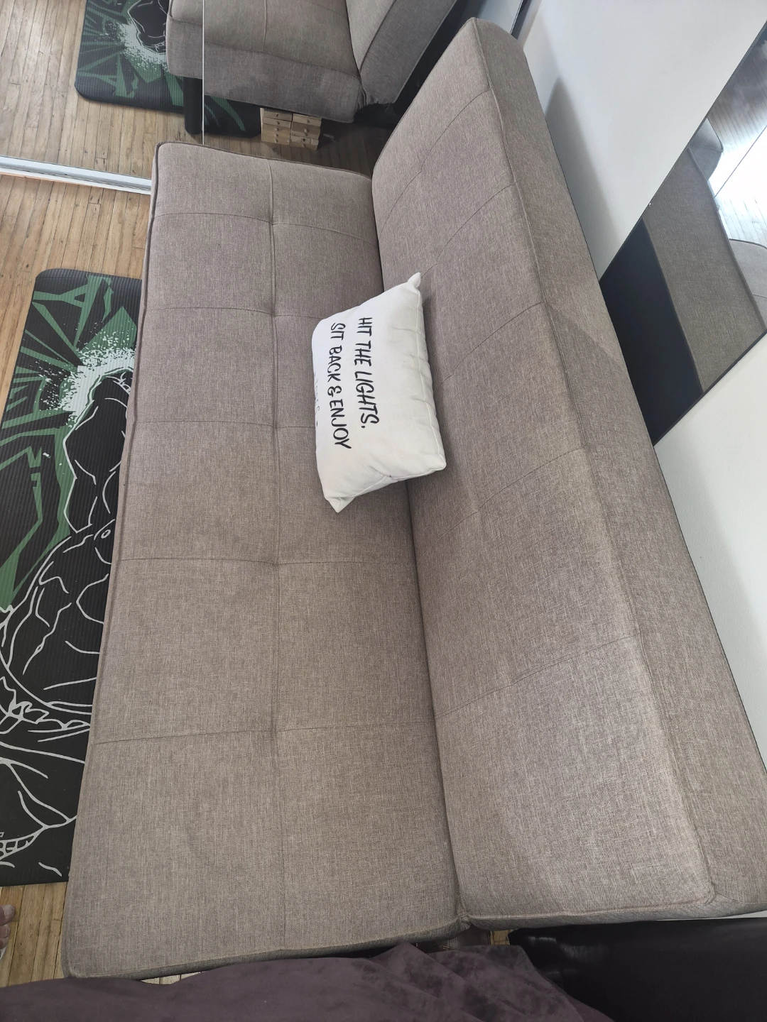 Futon Sofa with Decorative Pillow - photo 5