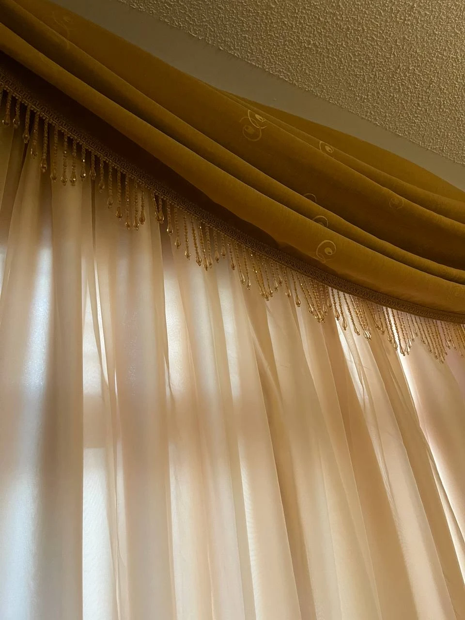 Traditional Gold Ornate and Sheer Curtains - photo 3