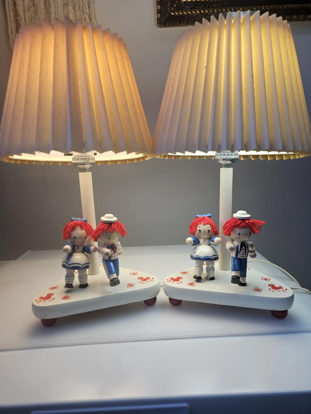 Vintage Raggedy Ann & Andy Lamps - Pair