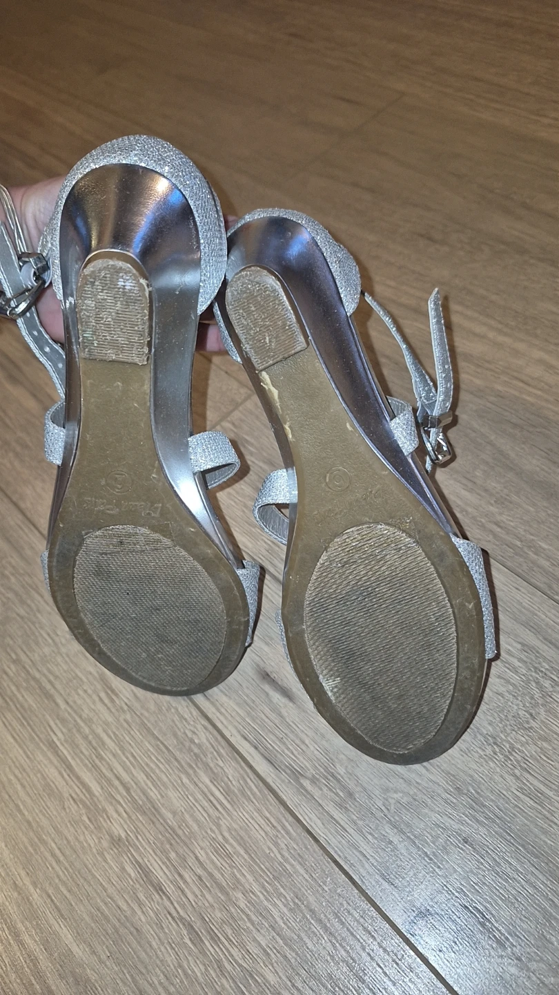 Silver Glitter Wedge Sandals - photo 3