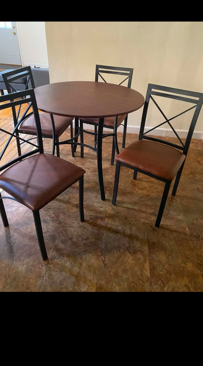 Round Dining Table Set with 4 Chairs - photo 2