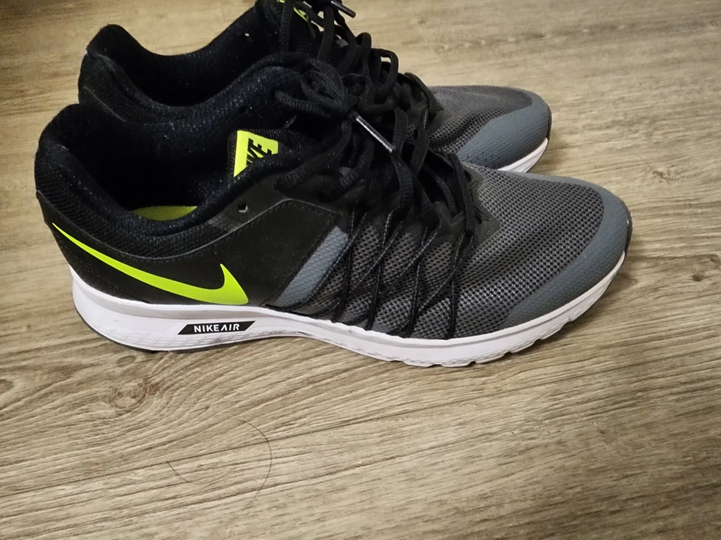 Nike Air Running Shoes - Grey/Black/Neon - US 8.5 - photo 3
