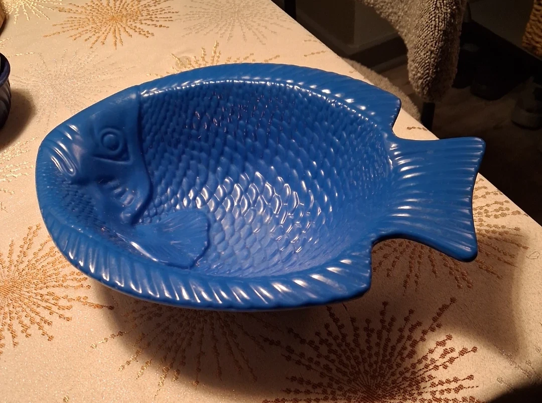 Blue Fish Serving Bowl