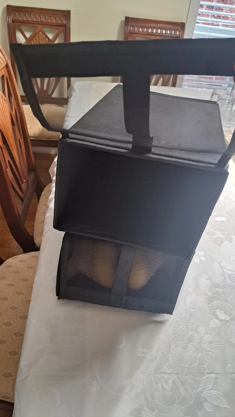 Black Storage Cubes with Zipper and Mesh Panel
