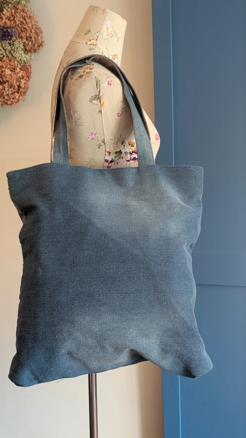 Denim Tote Bag with Mickey Mouse Appliqué - photo 3
