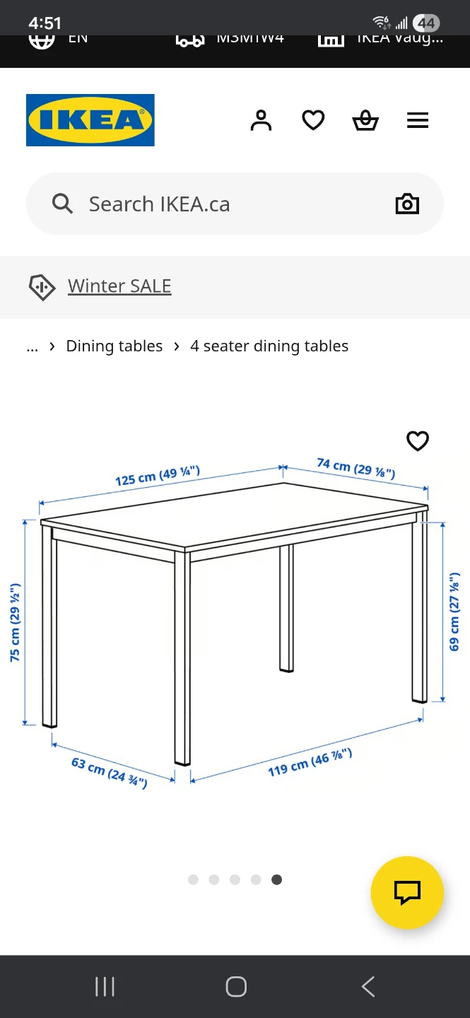 IKEA White 4-Seater Dining Table - photo 2