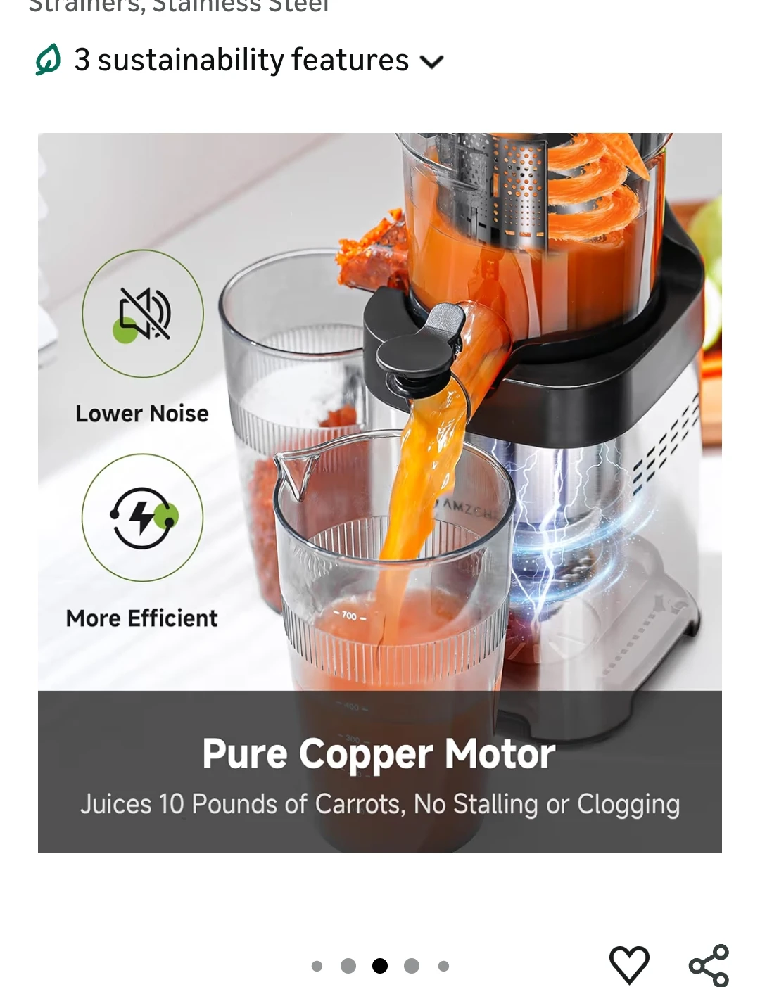 AMZCHEF Juicer Machine, Cold Press Slow Masticating Juicer - photo 2