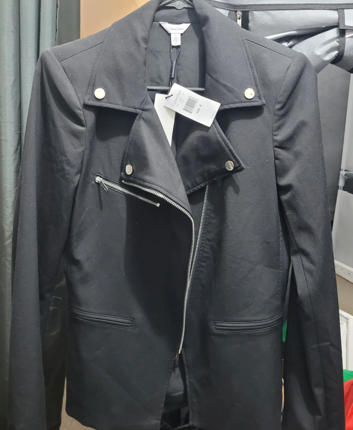 Calvin Klein Black Moto Jacket Size 4