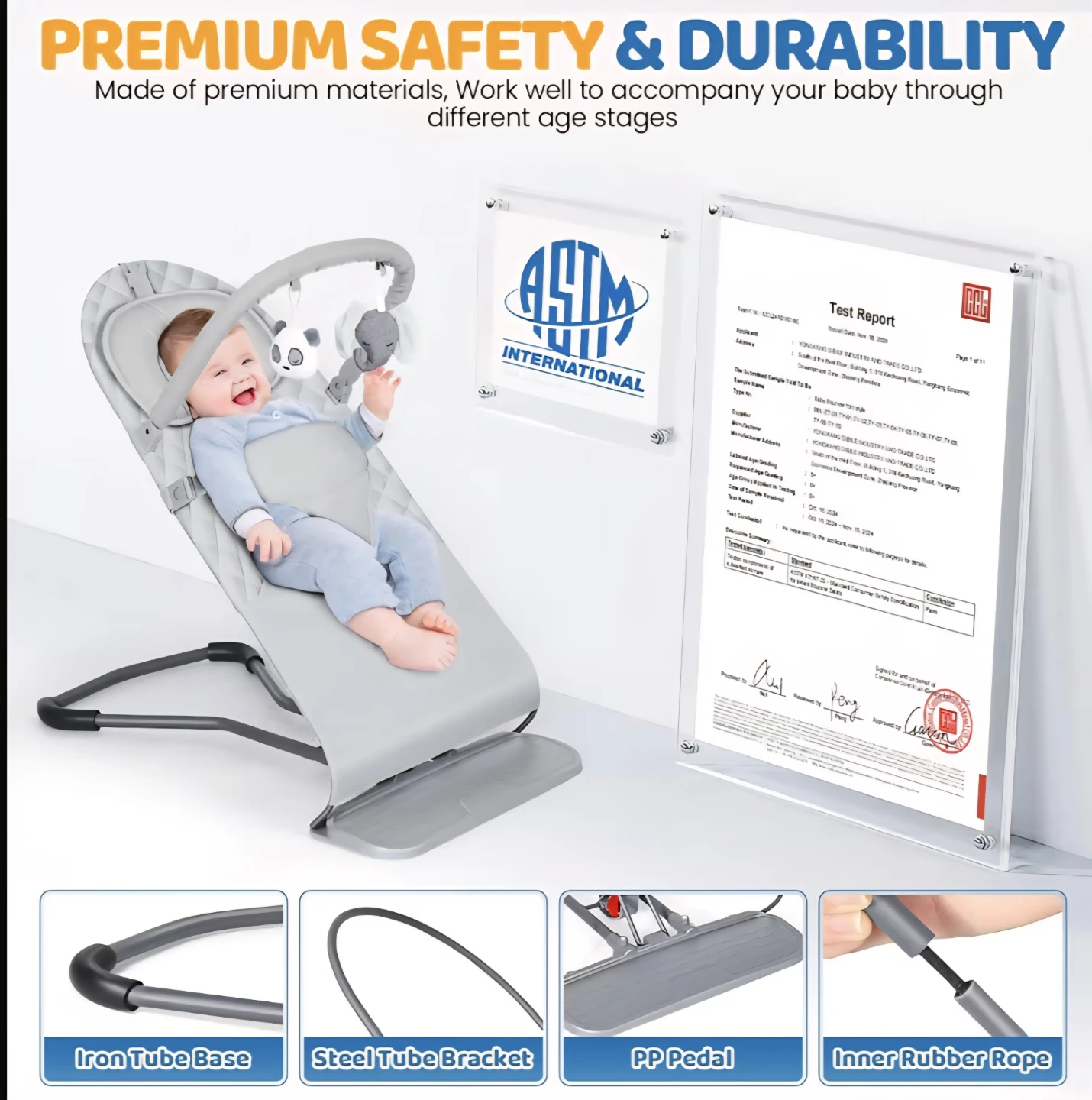 Orzbow Baby Bouncer Seat Grey - photo 3