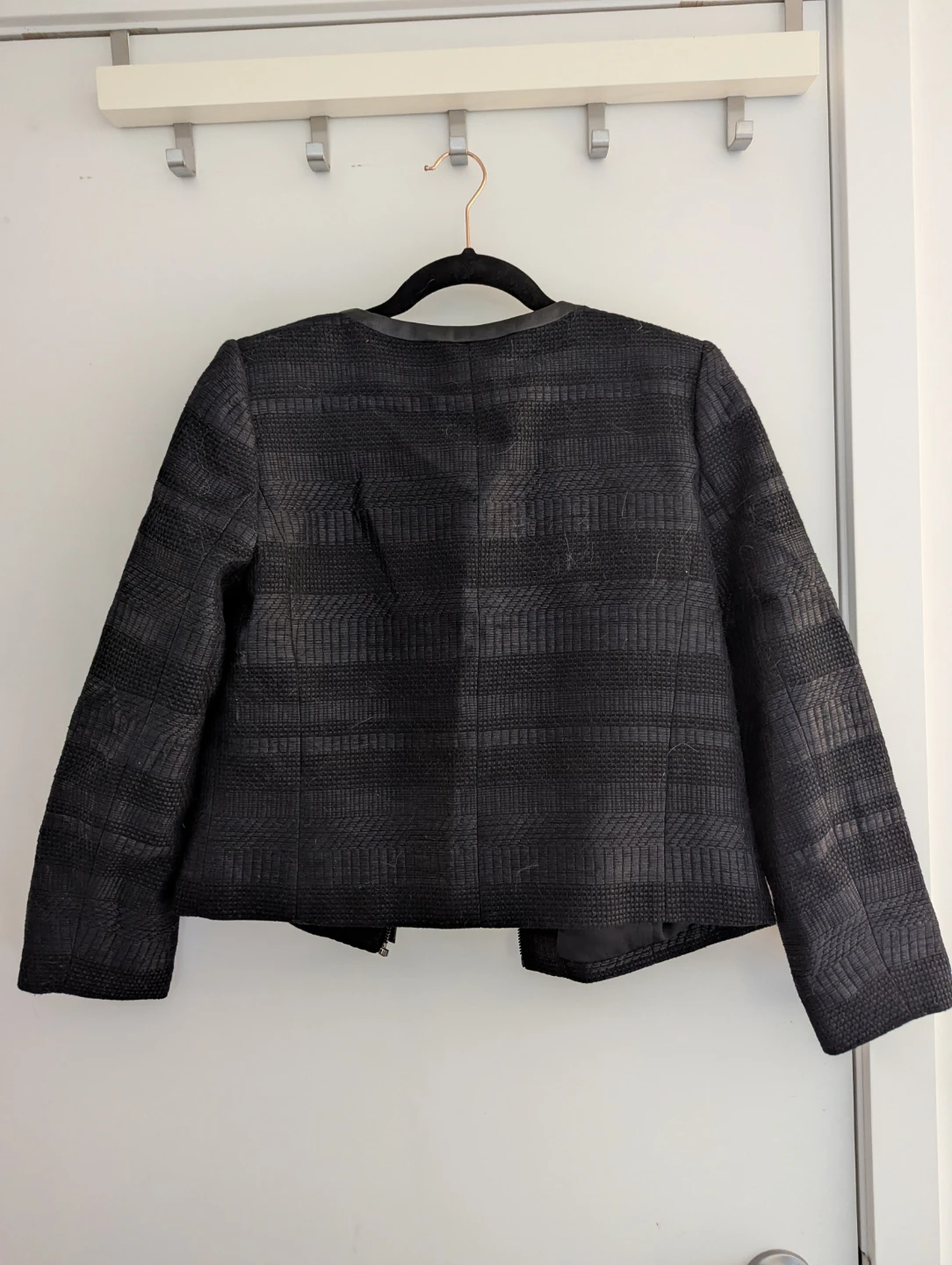 Ever New Textured Zip Jacket - Midnight Navy - Size 8 - photo 2