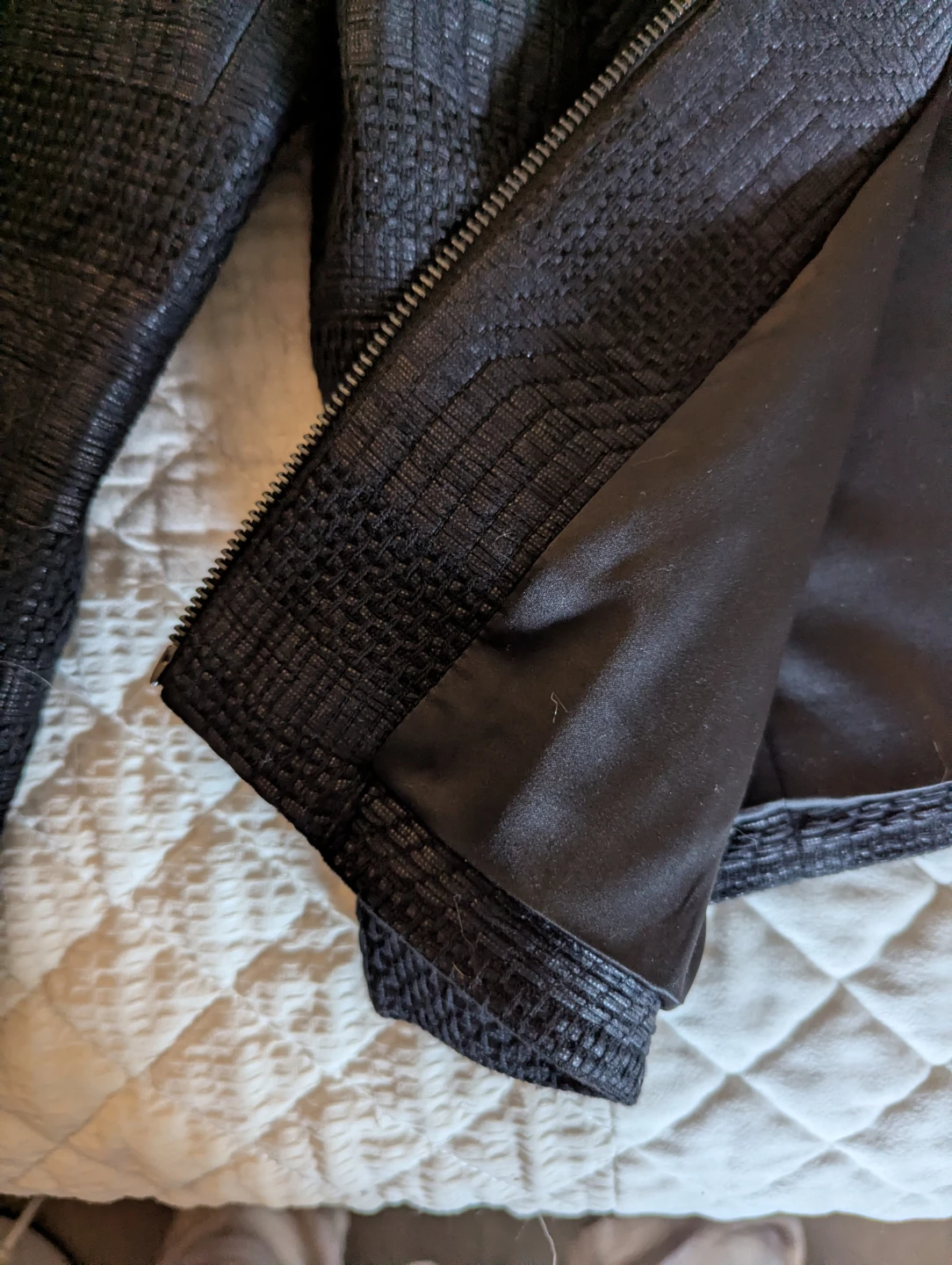 Ever New Textured Zip Jacket - Midnight Navy - Size 8 - photo 5