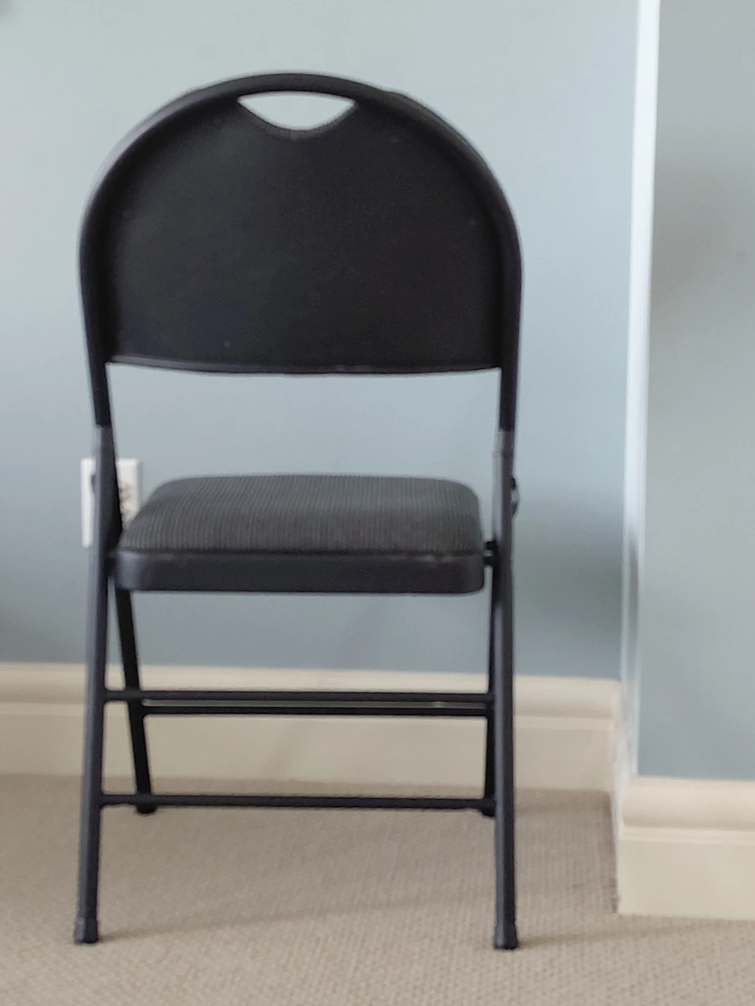 Black Folding Chair with Padded Seat