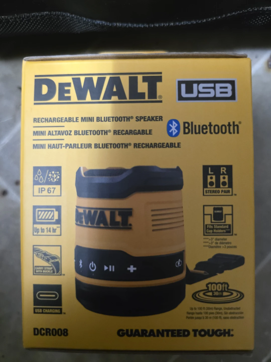 DEWALT DCR008 Rechargeable Mini Bluetooth Speaker