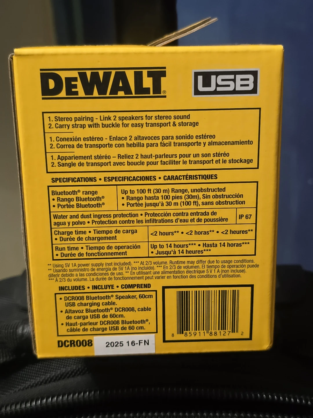 DEWALT DCR008 Rechargeable Mini Bluetooth Speaker - photo 2