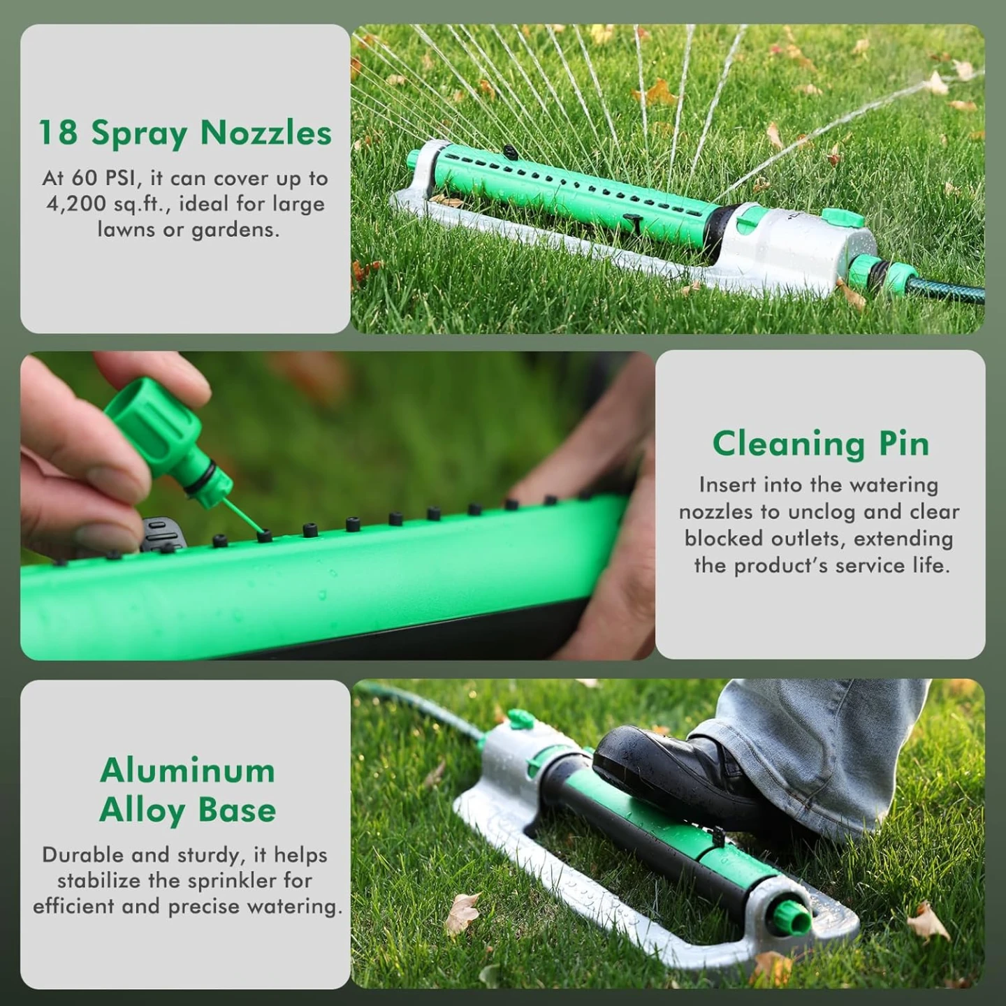 RESTMO Oscillating Sprinkler with Aluminum Alloy Base - photo 3