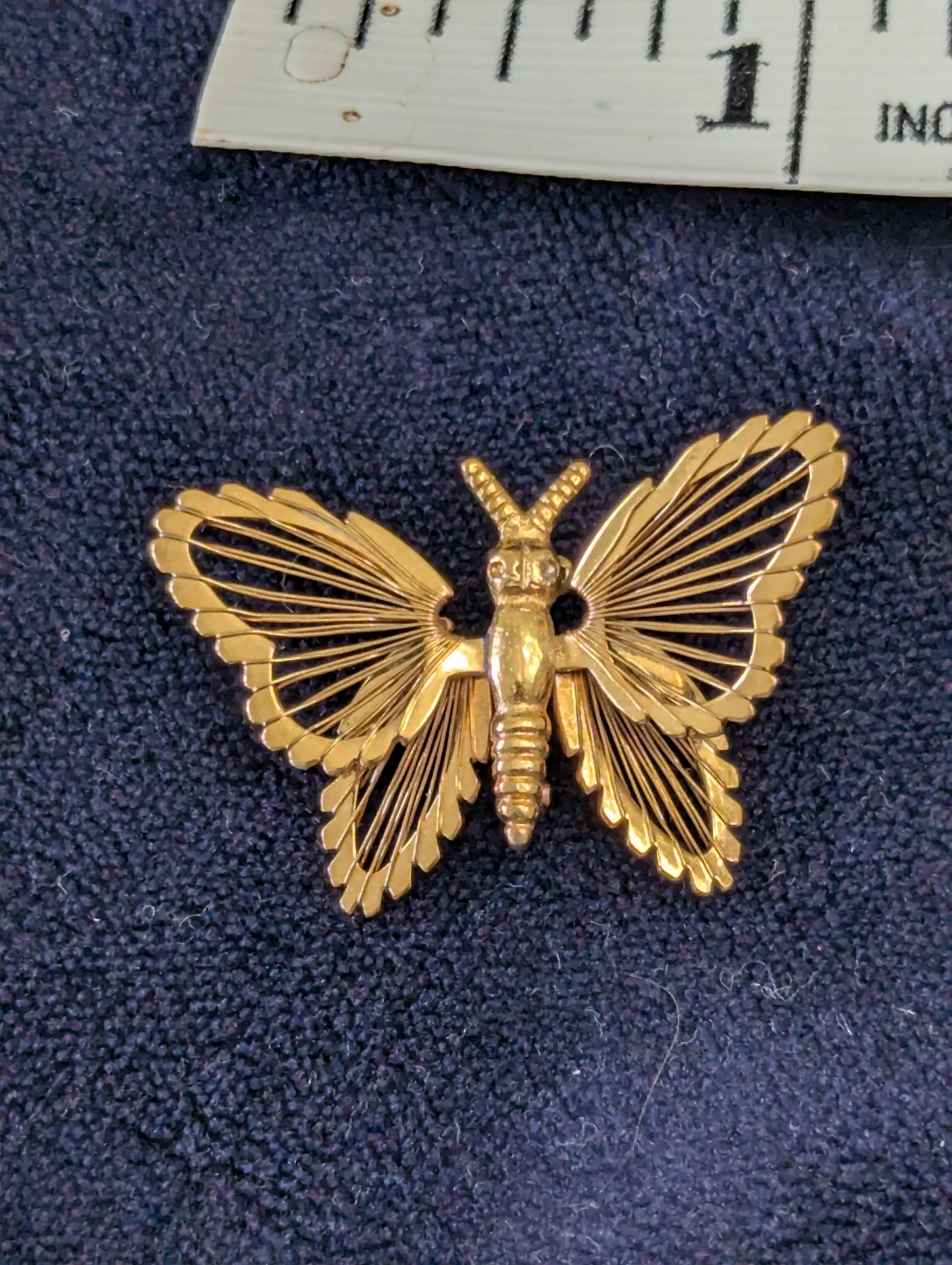 Monet Gold Tone Butterfly Brooch