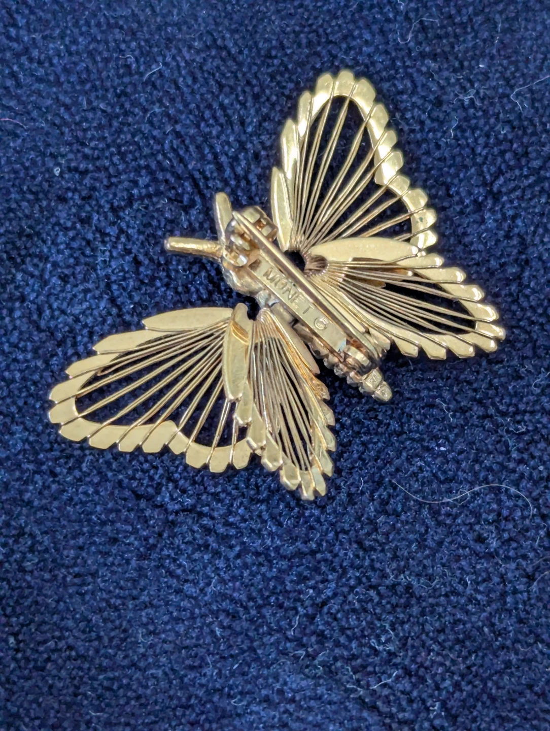 Monet Gold Tone Butterfly Brooch - photo 3