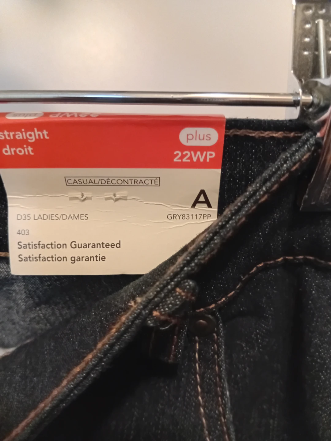 George Plus Women's Dark Wash Straight Leg Jeans Size 22WP