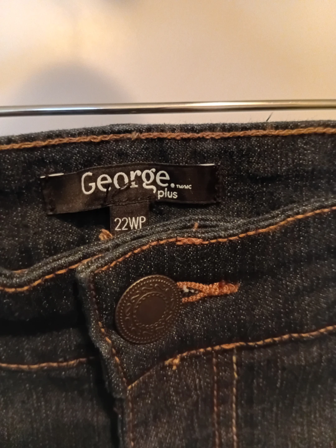 George Plus Women's Dark Wash Straight Leg Jeans Size 22WP - photo 4