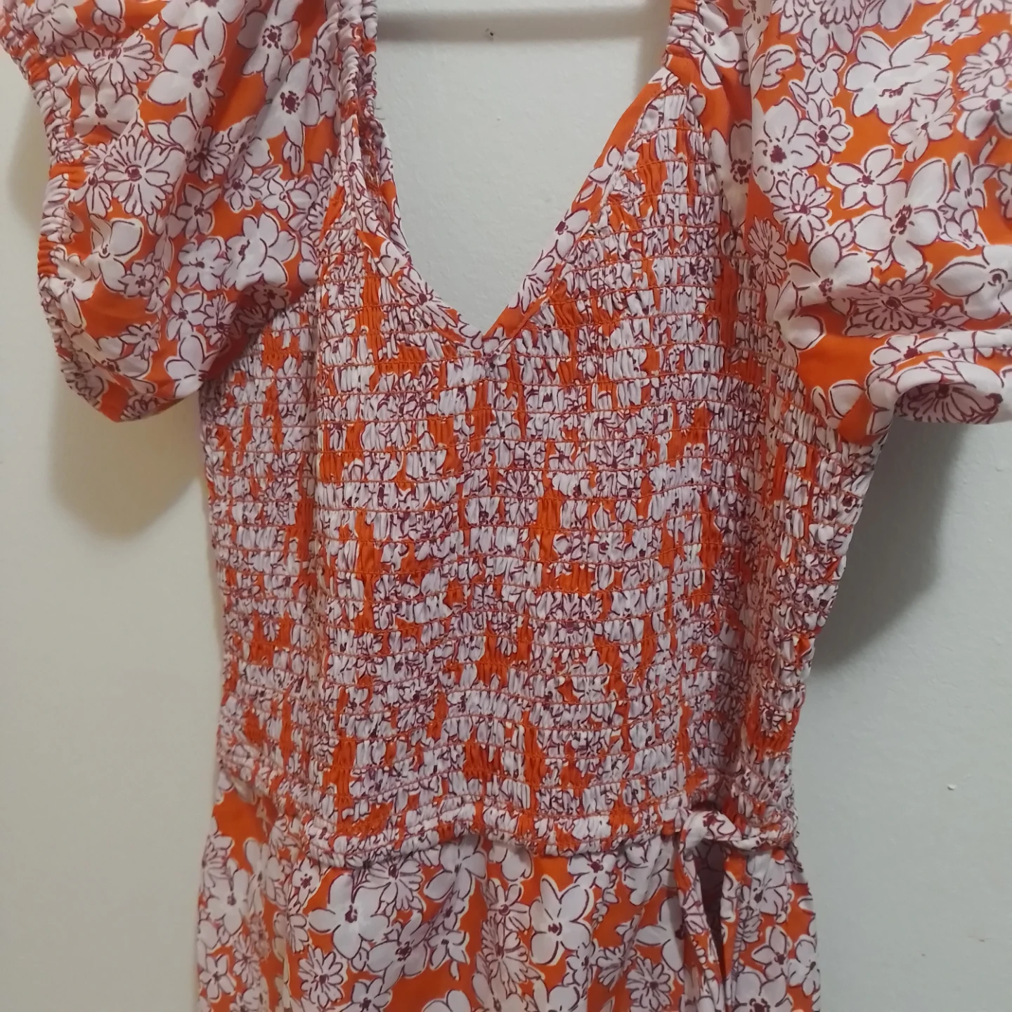 Orange Floral Print Ruffle Dress - photo 4