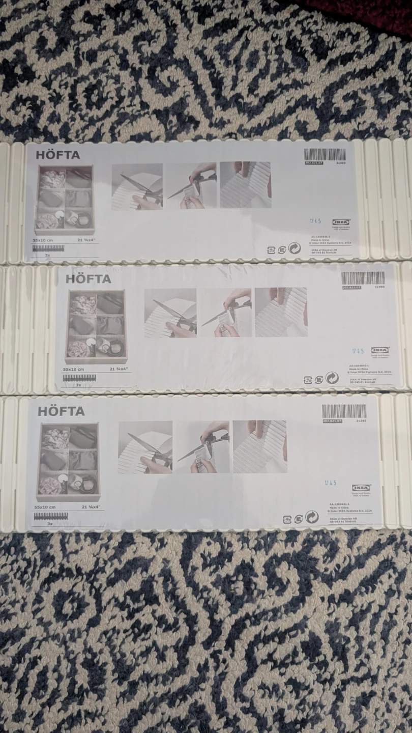 IKEA HÖFTA Drawer Organizers (Set of 3)