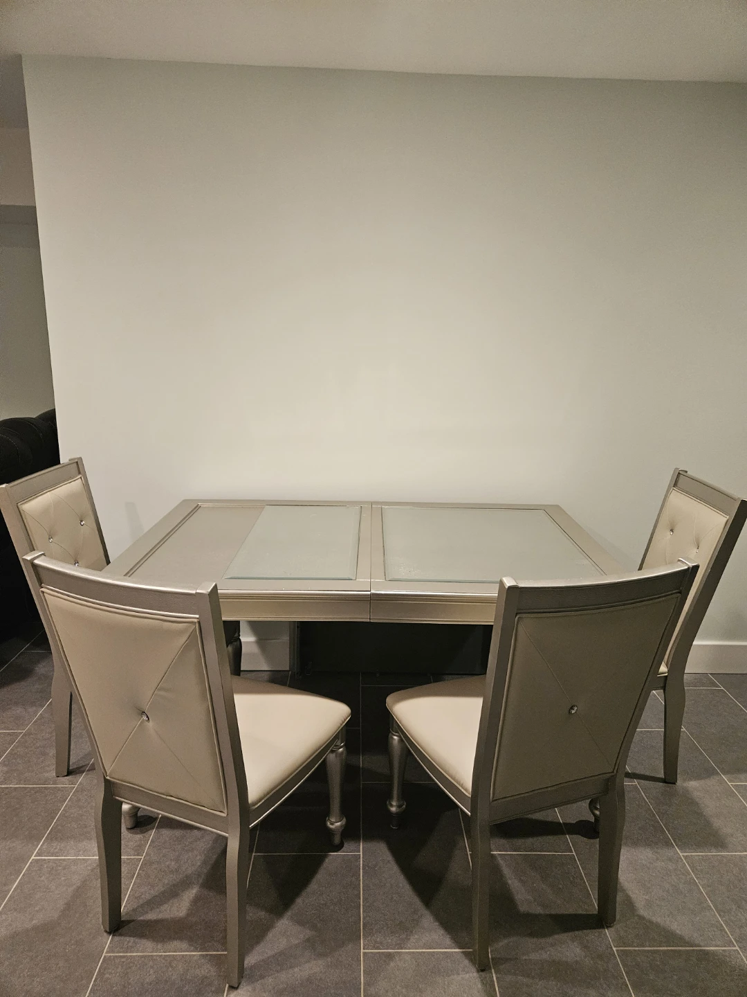 Silver Dining Table with 4 Chairs - photo 2