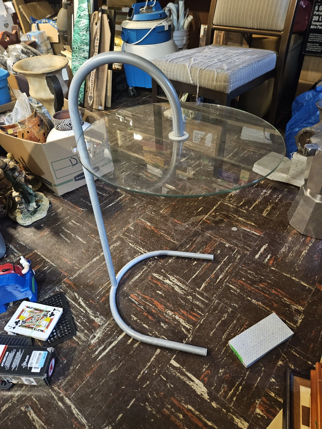Glass and Metal Side Table - photo 2