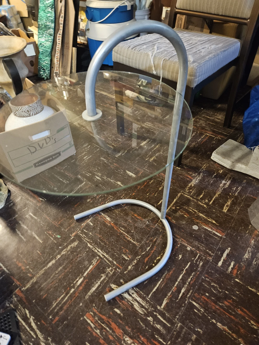Glass and Metal Side Table - photo 4