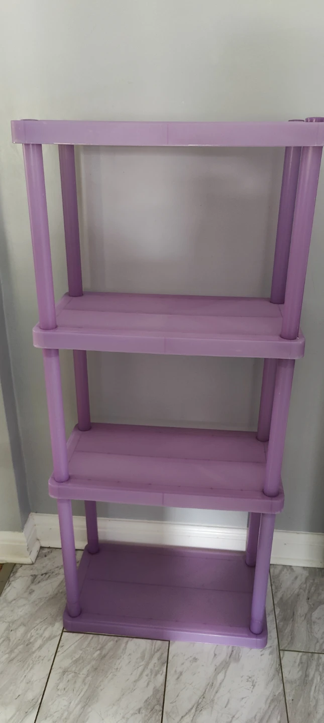 Purple Plastic 4-Tier Shelving Unit