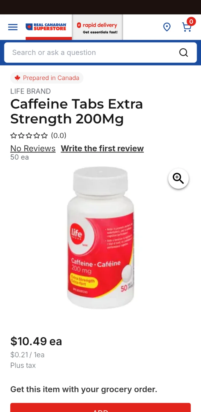 $5 (reg $12 with tax) Life Brand Caffeine Tabs 200mg - photo 4