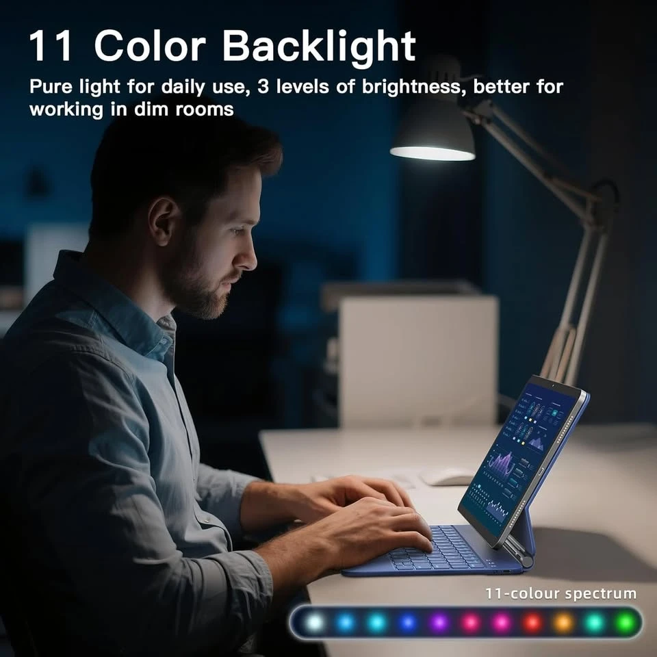 Blue Folio Keyboard Case with Trackpad & Backlight - photo 3