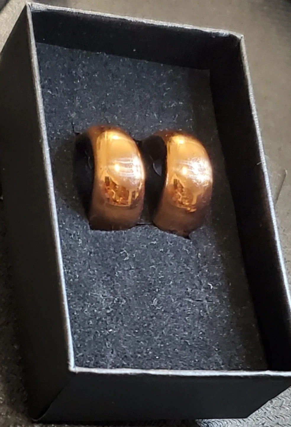 Vtg. Genuine copper Clip-on Hoop Earrings