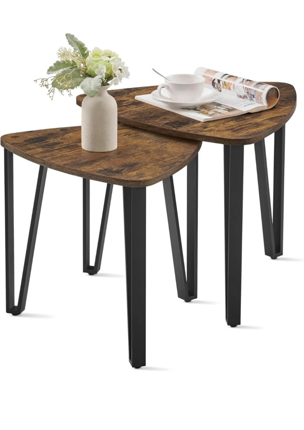 VASAGLE Nesting Side Tables - Wood Finish - photo 4